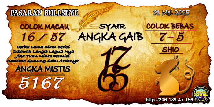 Prediksi Togel Bullseye Kamis 1 Mei 2025