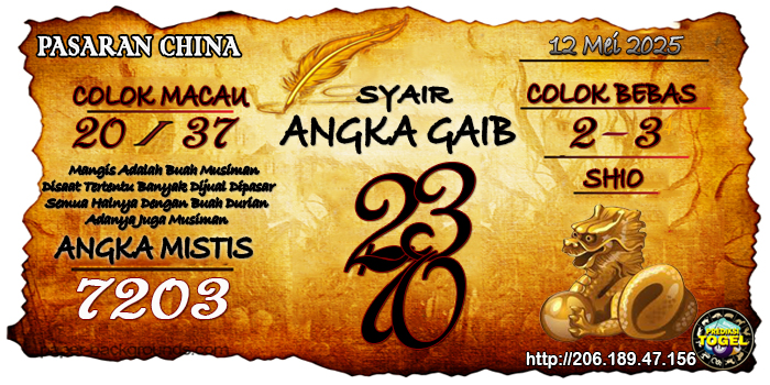 Prediksi Togel China Senin 12 Mei 2025