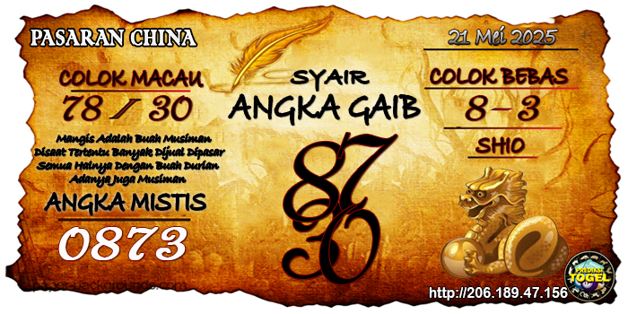 Prediksi Togel China Rabu 21 Mei 2025