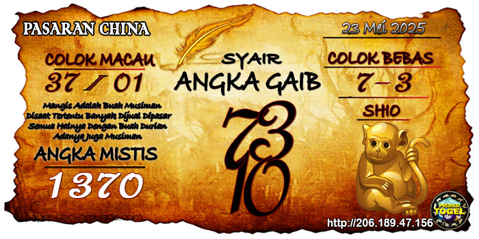 Prediksi Togel China Jumat 23 Mei 2025