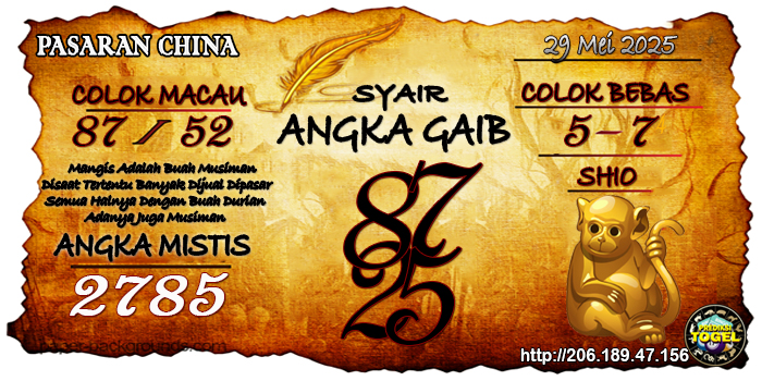 Prediksi Togel China Kamis 29 Mei 2025