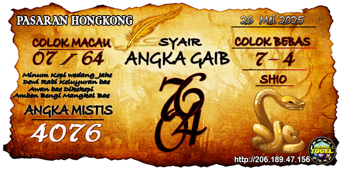 Prediksi Togel Hongkong Senin 26 Mei 2025