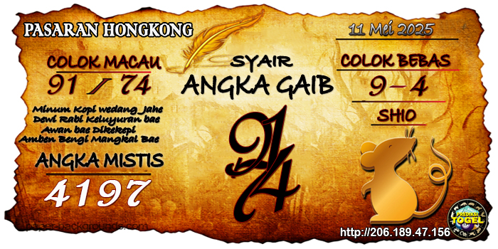Prediksi Togel Hongkong Minggu 11 Mei 2025