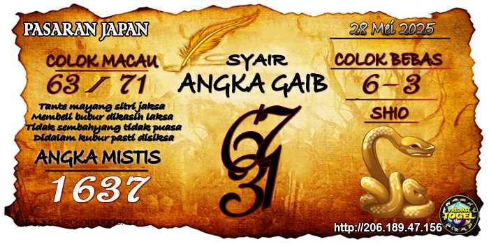 Prediksi Togel Japan Rabu 28 Mei 2025