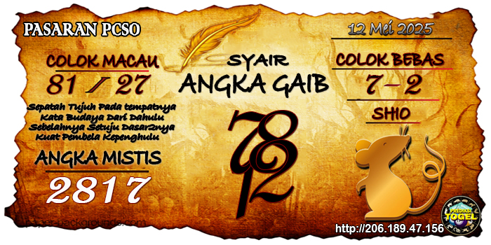 Prediksi Togel Pcso Senin 12 Mei 2025