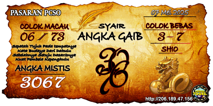 Prediksi Togel Pcso Rabu 7 Mei 2025