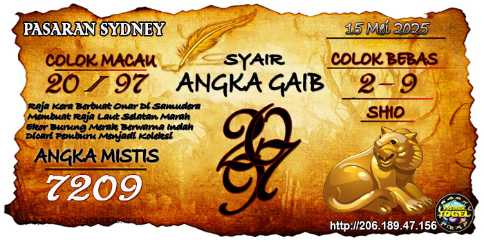 Prediksi Togel Sydney Kamis 15 Mei 2025