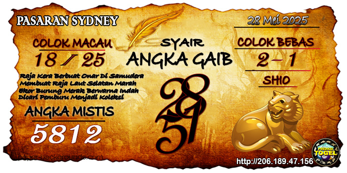 Prediksi Togel Sydney Rabu 28 Mei 2025