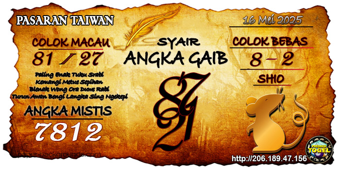 Prediksi Togel Taiwan Jumat 16 Mei 2025