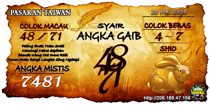 Prediksi Togel Taiwan Jumat 30 Mei 2025