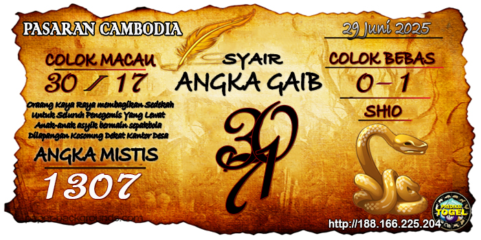 Prediksi Togel Cambodia Minggu 29 Juni 2025