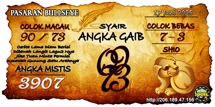 Prediksi Togel Bullseye Selasa 17 Juni 2025