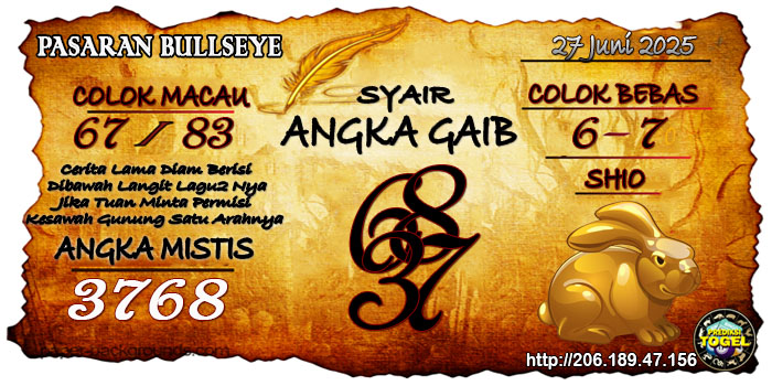 Prediksi Togel Bullseye Jumat 27 Juni 2025