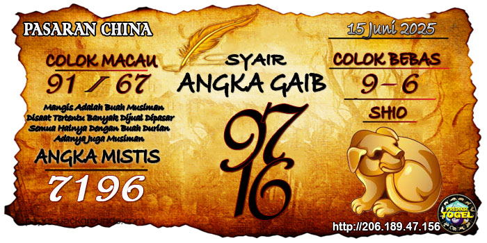 Prediksi Togel China Minggu 15 Juni 2025