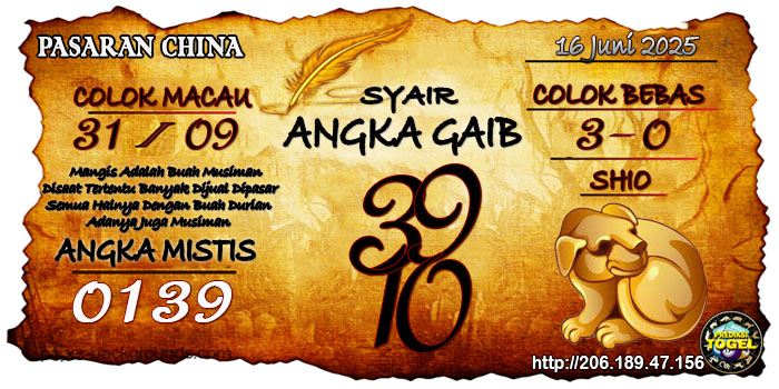 Prediksi Togel China Senin 16 Juni 2025