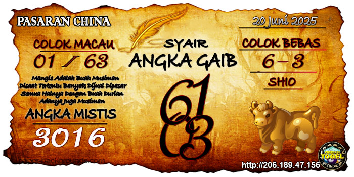Prediksi Togel China Jumat 20 Juni 2025