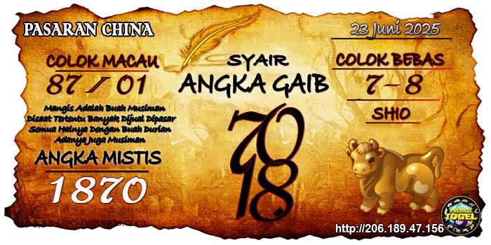 Prediksi Togel China Senin 23 Juni 2025