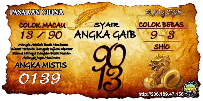 Prediksi Togel China Selasa 1 Juli 2025