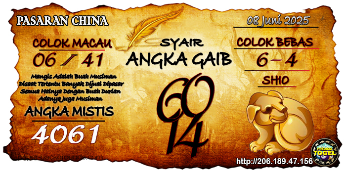 Prediksi Togel China Minggu 8 Juni 2025