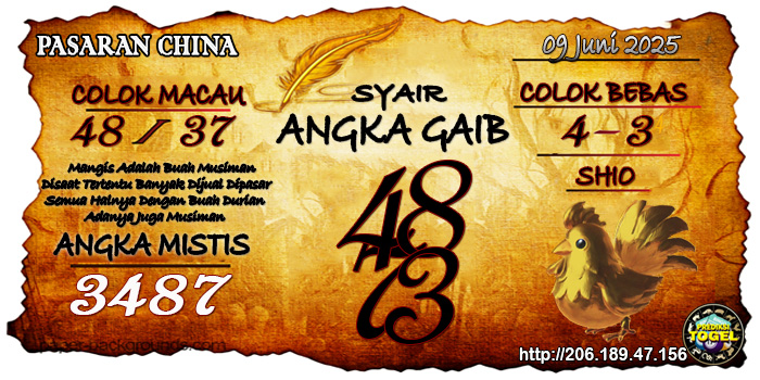 Prediksi Togel China Senin 9 Juni 2025