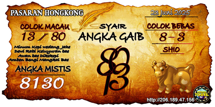 Prediksi Togel Hongkong Senin 23 Juni 2025
