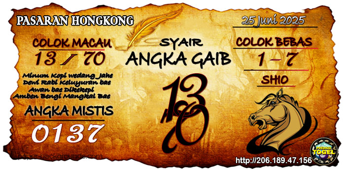 Prediksi Togel Hongkong Rabu 25 Juni 2025