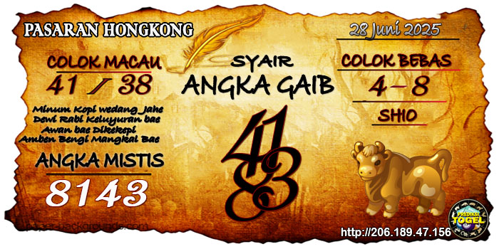 Prediksi Togel Hongkong Sabtu 28 Juni 2025