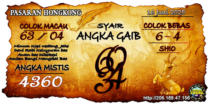 Prediksi Togel Hongkong Senin 16 Juni 2025