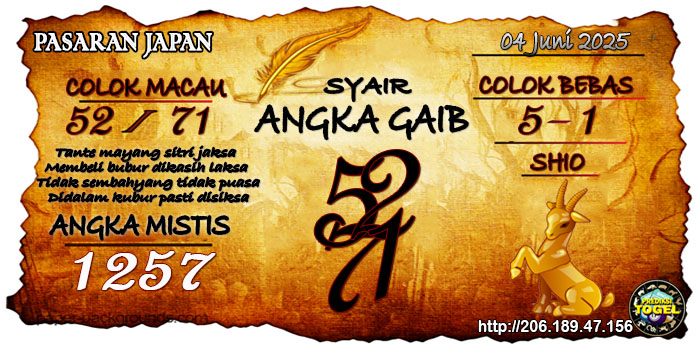 Prediksi Togel Japan Rabu 4 Juni 2025