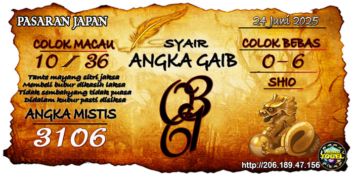 Prediksi Togel Japan Selasa 24 Juni 2025