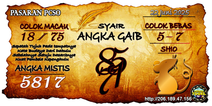 Prediksi Togel Pcso Minggu 22 Juni 2025