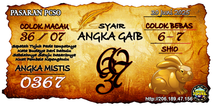 Prediksi Togel Pcso Senin 30 Juni 2025
