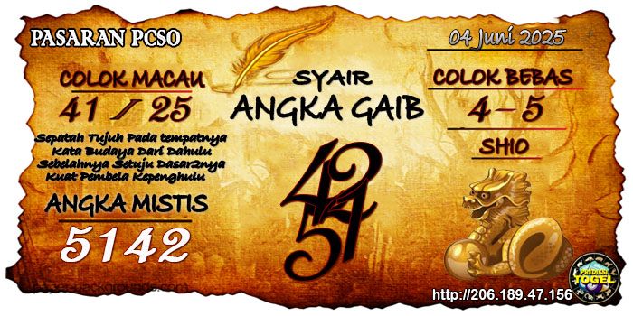 Prediksi Togel Pcso Rabu 4 Juni 2025