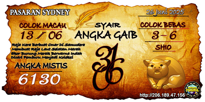 Prediksi Togel Sydney Kamis 26 Juni 2025