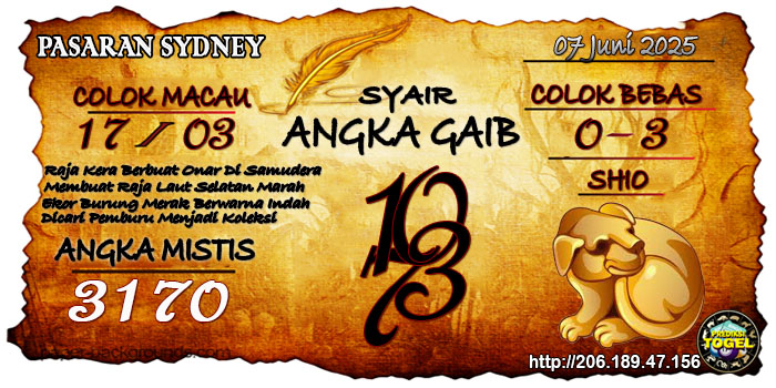 Prediksi Togel Sydney Sabtu 7 Juni 2025