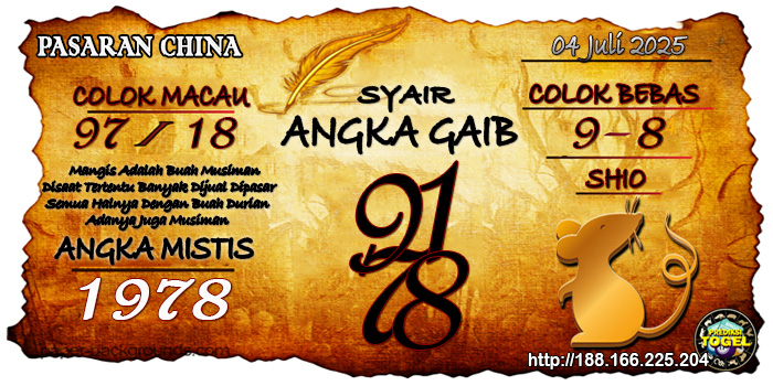 Prediksi Togel China Jumat 4 Juli 2025