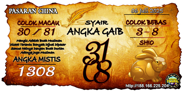 Prediksi Togel China Minggu 6 Juli 2025