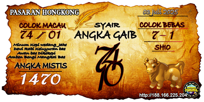 Prediksi Togel Hongkong Kamis 3 Juli 2025
