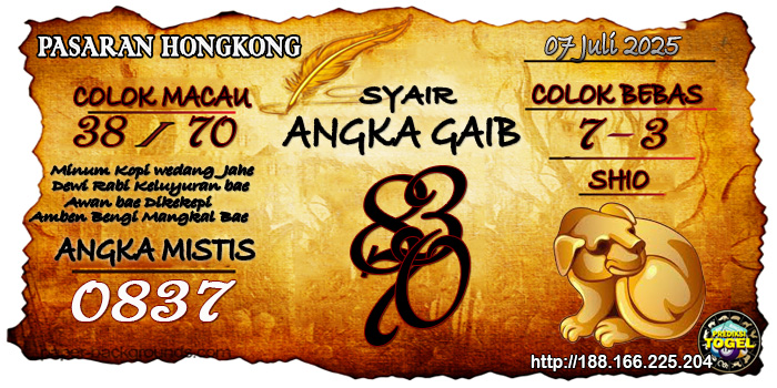 Prediksi Togel Hongkong Senin 7 Juli 2025