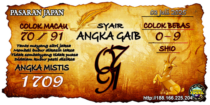 Prediksi Togel Japan Kamis 3 Juli 2025