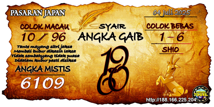 Prediksi Togel Japan Jumat 4 Juli 2025