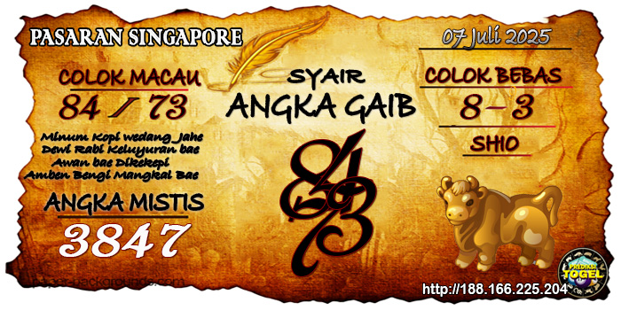 Prediksi Togel Singapore Senin 7 Juli 2025